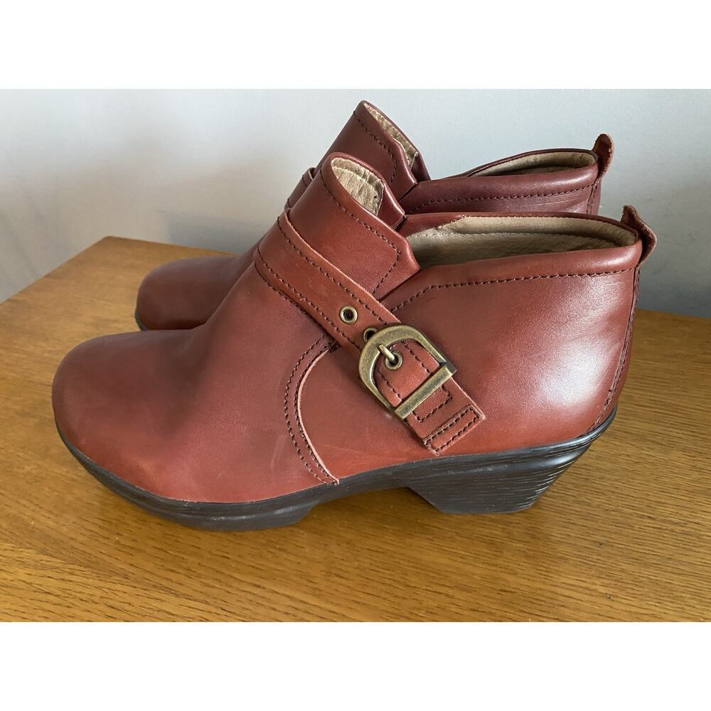 Sanita Norma Leather Ankle Boots Women's Size 41 (9.5-10) Reddish Brown